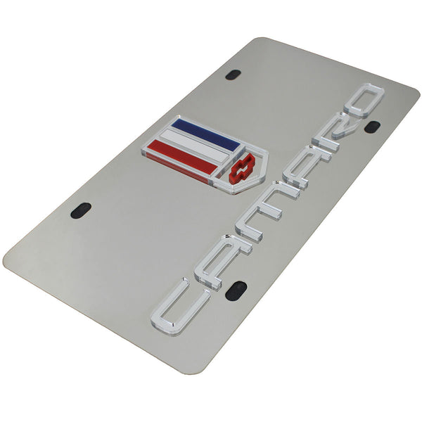 Chevy Camaro Dual Logo License Plate (Chrome)