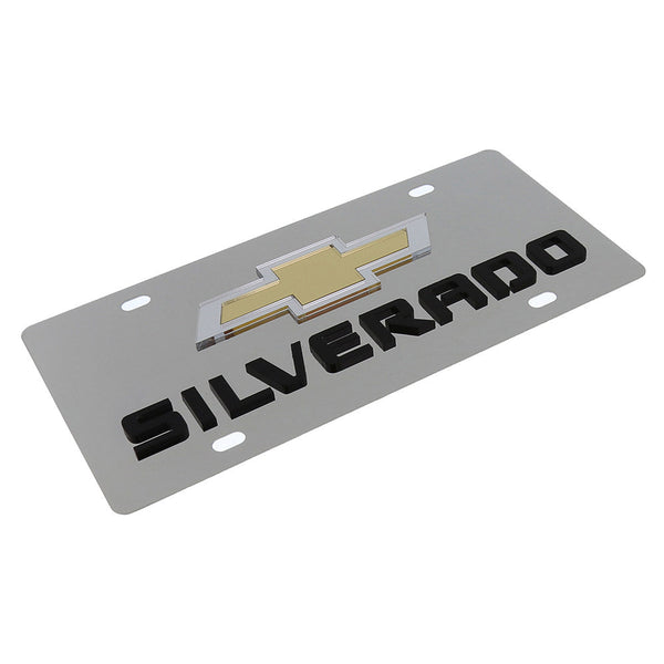 Chevy Silverado Dual Logo License Plate (Chrome)