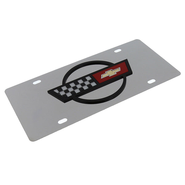 Corvette C4 Logo License Plate (Chrome)