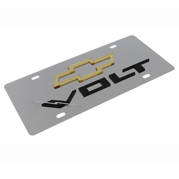 Chevy Dual Logo Volt License Plate (Chrome)