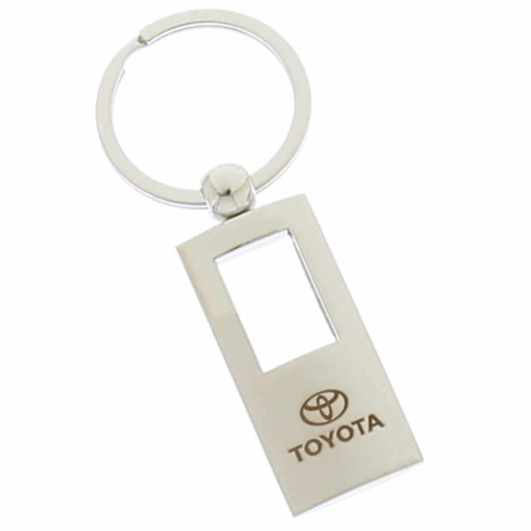 Toyota Rectangle Metal Key Chain (Chrome)