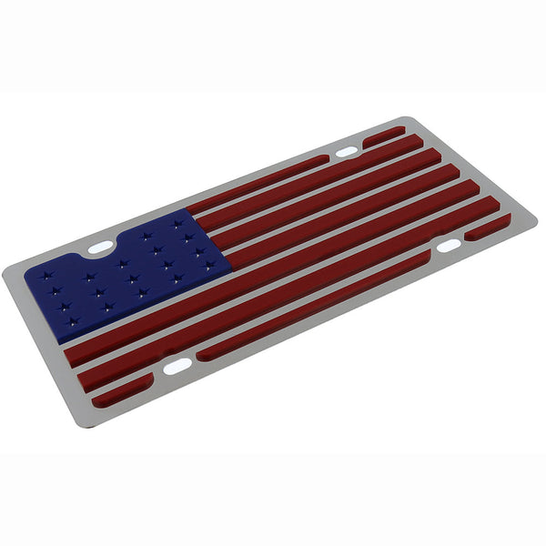 American Flag License Plate (Chrome)