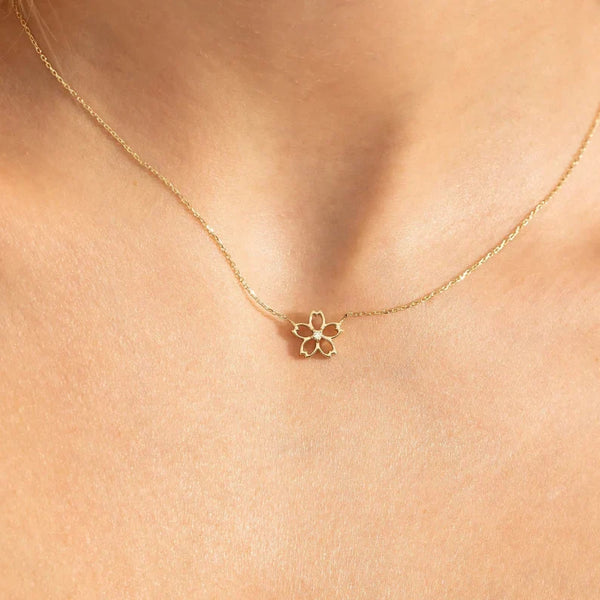 Dainty Floral Charm Necklace – Delicate and Chic Charm Jewelry