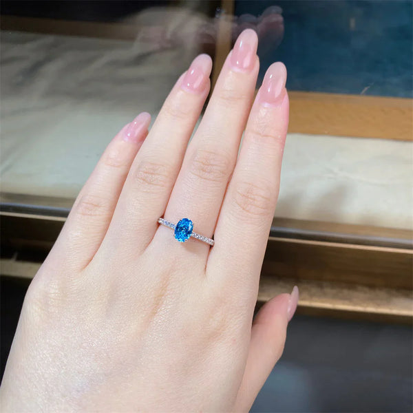 Deep Sea Blue Diamond Ring – Luxury Jewelry for Women