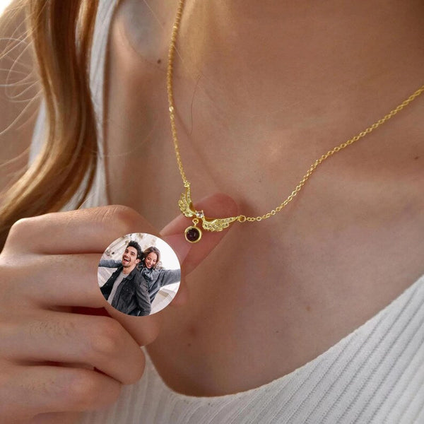 Unique Wing Photo Necklace – A Personalized Gift for Her