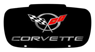 Corvette C5 Dual Logo License Plate (Black)