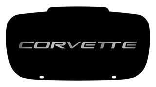 Corvette Contour Logo License Plate (Black)