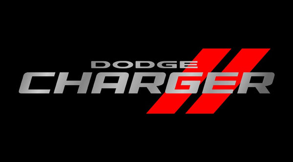 Dodge Charger Dual Logo License Plate (Black)