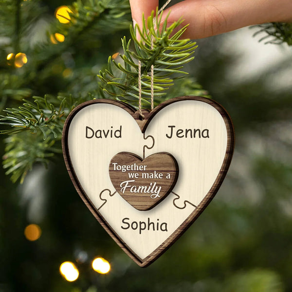 "Together We Make a Family" Christmas Puzzle Ornament – A Heartfelt Holiday Keepsake