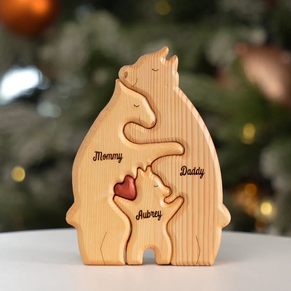 We Are One - Custom Wooden Bear Family Name Puzzle – Celebrate Family Unity