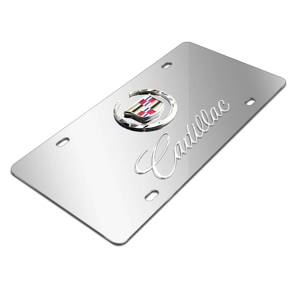 Cadillac Dual Logo License Plate (Chrome)