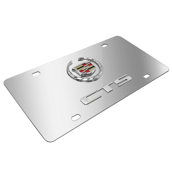 Cadillac Dual Logo CTS License Plate (Chrome)