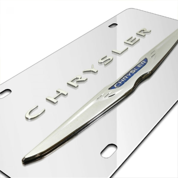 Chrysler Wing Dual Logo License Plate (Chrome)