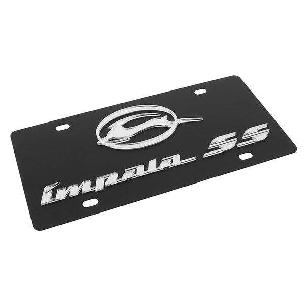 Chevy Impala SS Dual Logo License Plate (Carbon Black)