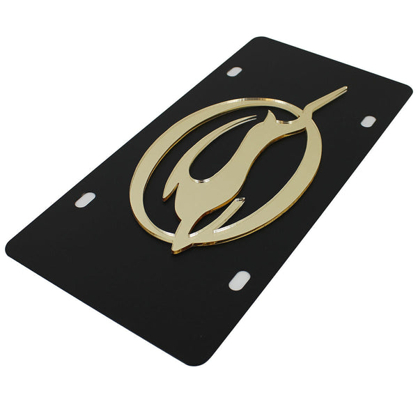 Chevy Impala Logo License Plate (Gold on Black)