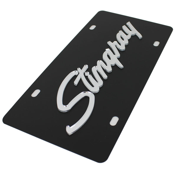 Chevy Stingray License Plate (Black)