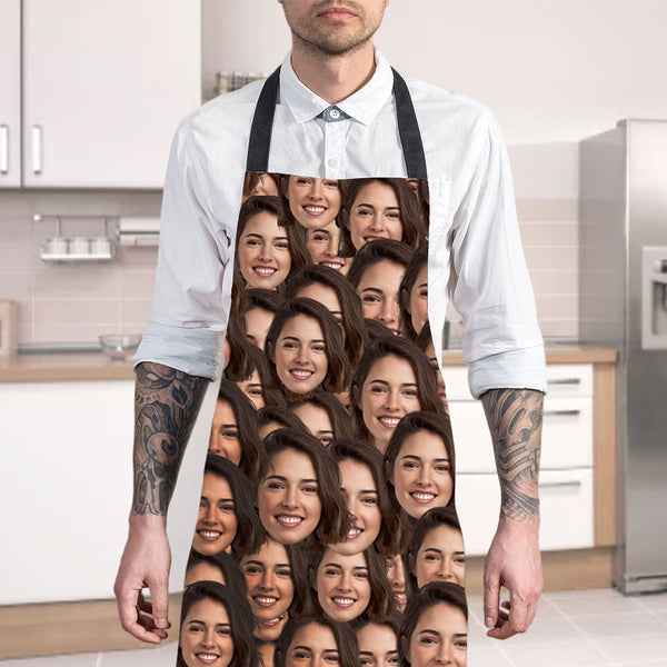 Custom Kitchen Cooking Apron with Your Photo Mash Faces