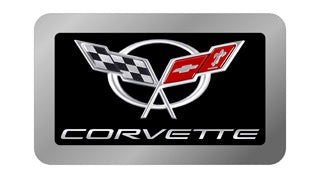 Corvette C5 Logo Exhaust Enhancer Plate (Chrome On Black)