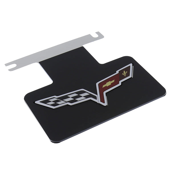 Corvette C6 Logo Rear Exhaust Enhancer Plate (Black)