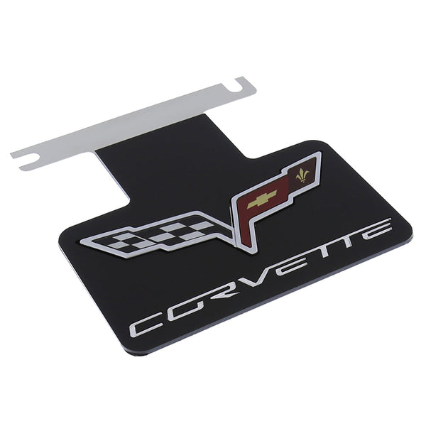 Corvette C6 Dual Logo Rear Exhaust Enhancer Plate (Black)