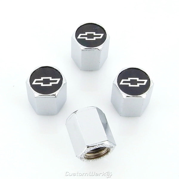 Chevy Logo Tire Stem Valve Caps (Chrome)