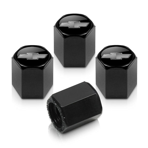 Chevrolet Bowtie Tire Valve Caps (Black)