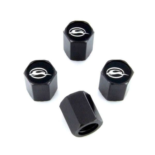 Chevy Impala Logo Tire Stem Valve Caps (Black)