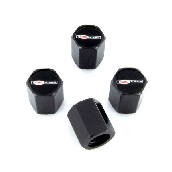 Corvette Z06 Logo Tire Stem Valve Caps (Black)