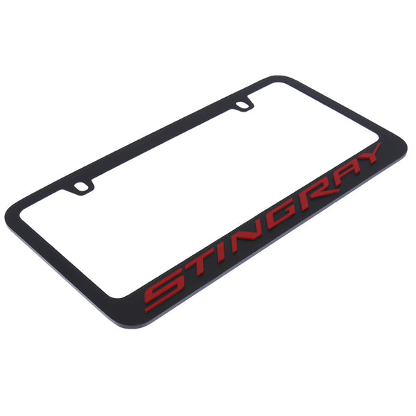 Chevrolet Stingray License Plate Frame (Red on Black)