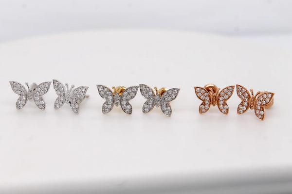 Diamond Butterfly Stud Earring – A Delicate Symbol of Transformation and Elegance