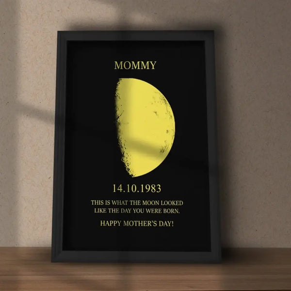 Custom for Mom Art Frame/ Real Moon Phase - For Memory Gift