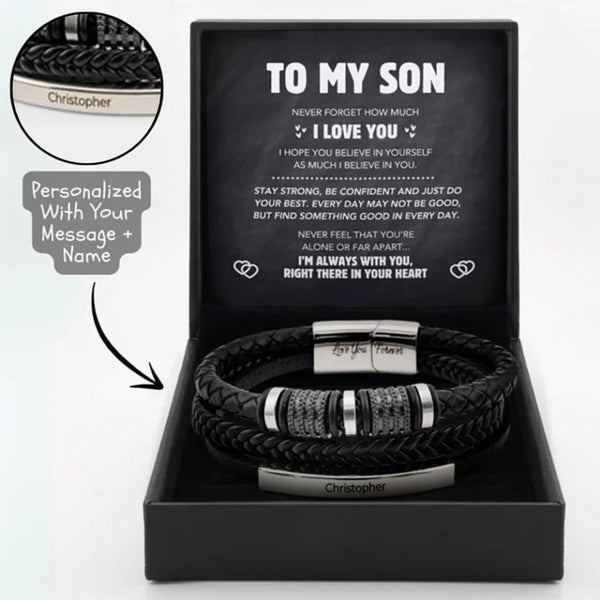 Custom Name Bracelet For Son - Just Do Your Best - Anniversary Gifts