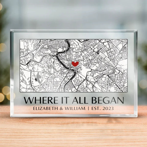 Where It All Began - Couple Personalized Custom Rectangle Shaped Acrylic Plaque - Gift For Husband Wife, Anniversary