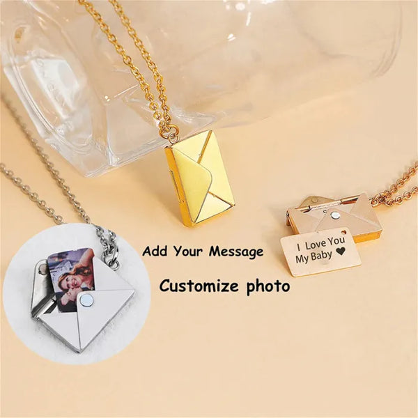 Create a Special Moment with a Text & Photo Letter Envelope Necklace