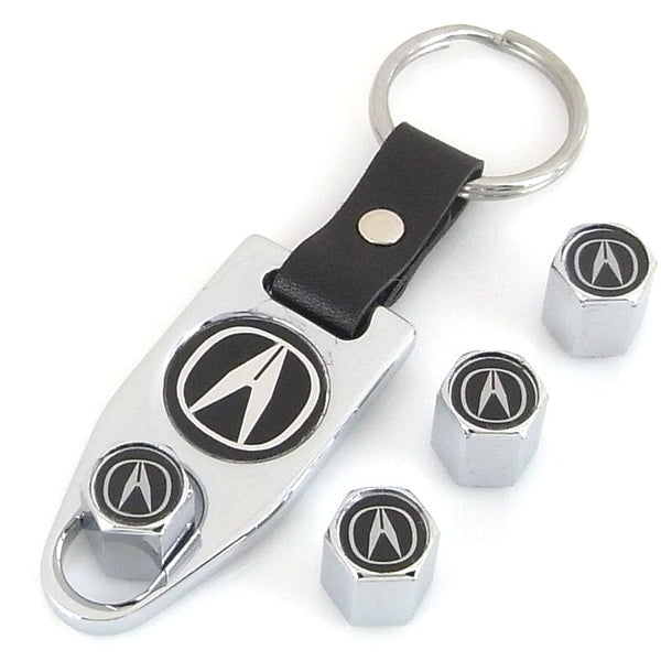 Acura Logo Tire Valve Caps Wrench Gift Set (Chrome)