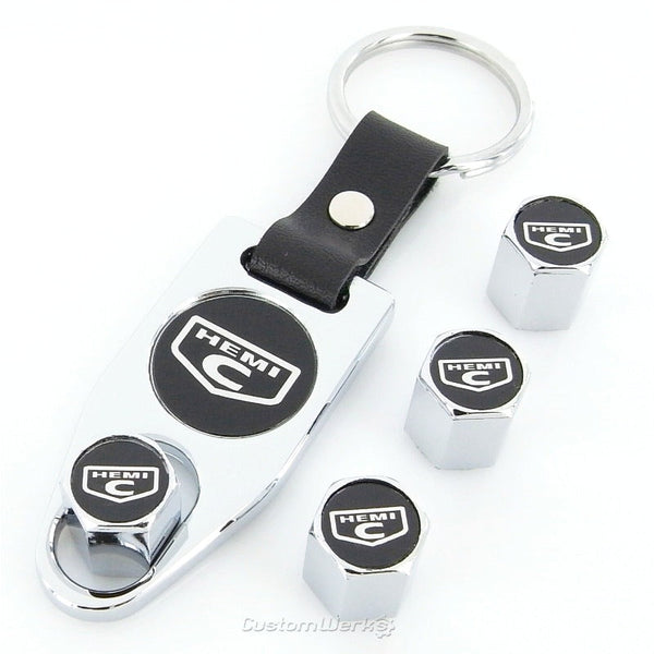 Chrysler Hemi C Logo Tire Valve Caps  Wrench Gift Set  (Chrome)