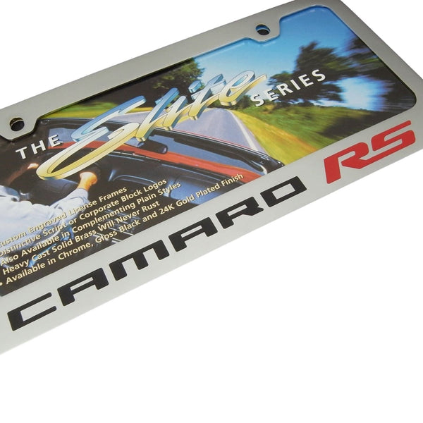 Chevy Camaro RS License Plate Frame (Chrome)