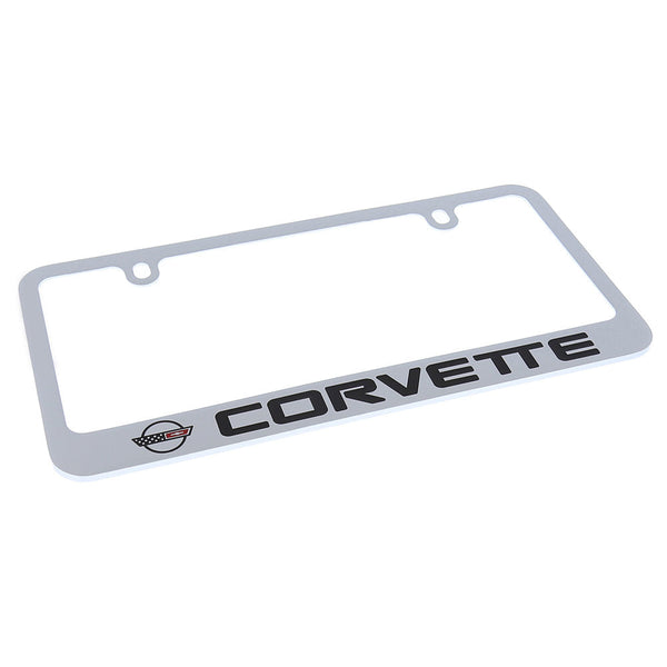 Corvette C4 Logo License Plate Frame (Chrome)