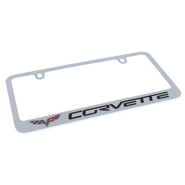 Corvette C7 Logo License Plate Frame (Chrome)