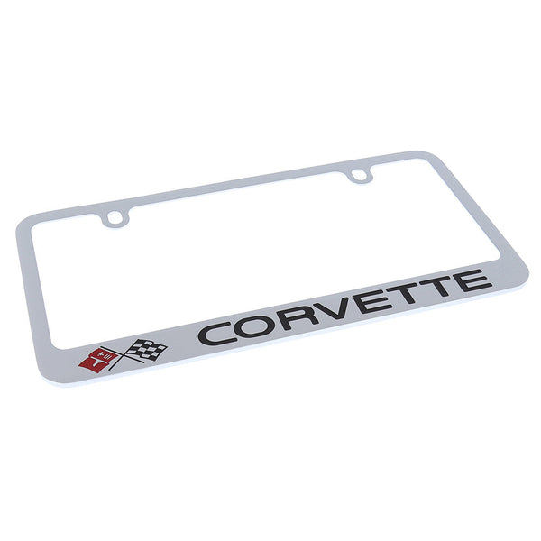 Corvette Logo License Plate Frame (Chrome)