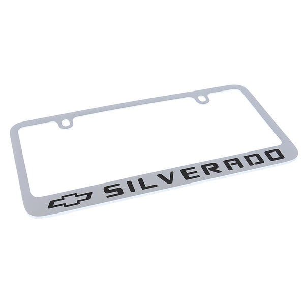 Chevrolet Silverado Logo License Plate Frame (Chrome)