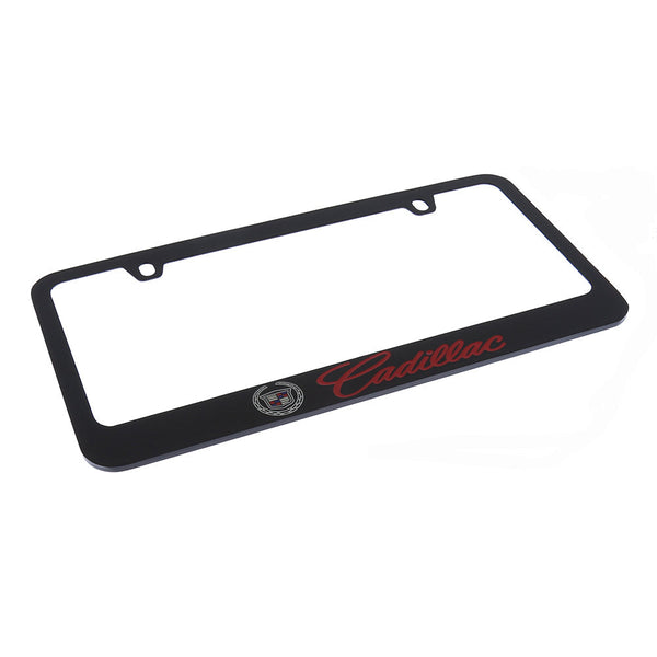 Cadillac License Plate Frame (Red on Black)