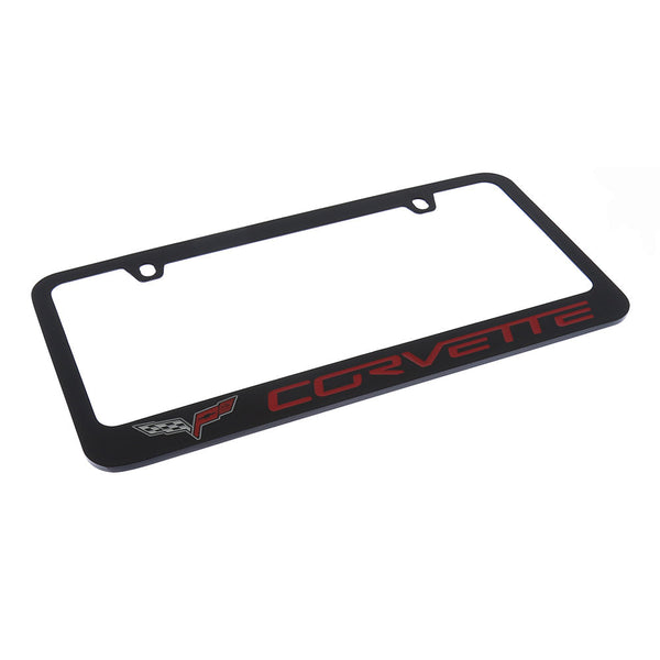 Corvette C6 License Plate Frame (Red on Black)