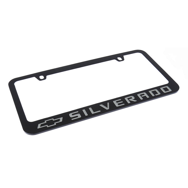 Chevrolet Silverado Logo License Plate Frame (Black)