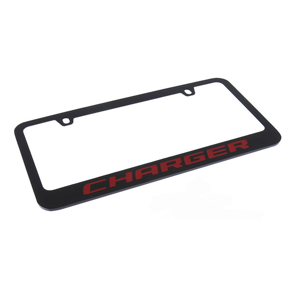 Dodge Charger License Plate Frame (Red on Black)