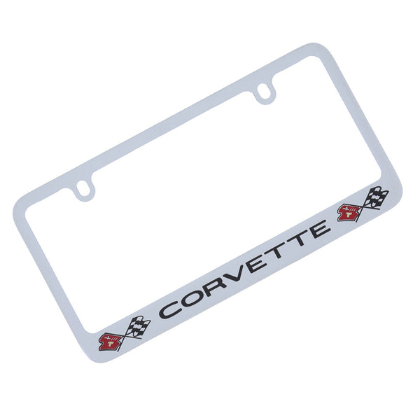 Corvette Dual Logo License Plate Frame (Chrome)