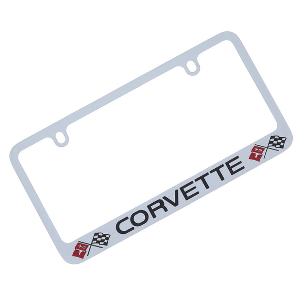 Corvette Logo License Plate Frame (Chrome)