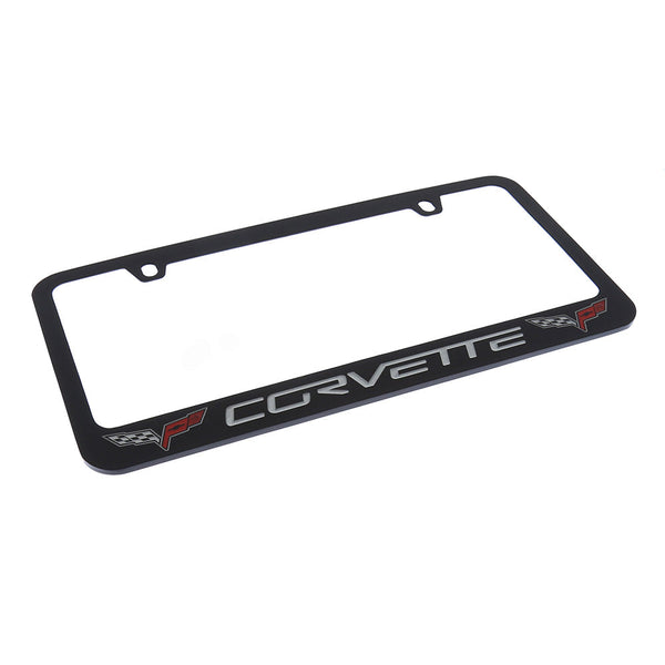 Corvette C6 Logo License Plate Frame (Black)