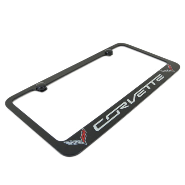 Chevrolet Corvette C7 Dual Logo License Plate Frame (Black)