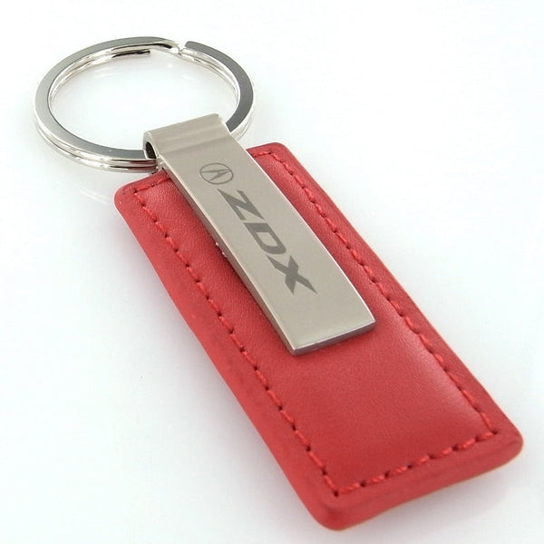 Acura ZDX Rectangular Leather Key Chain (Red)